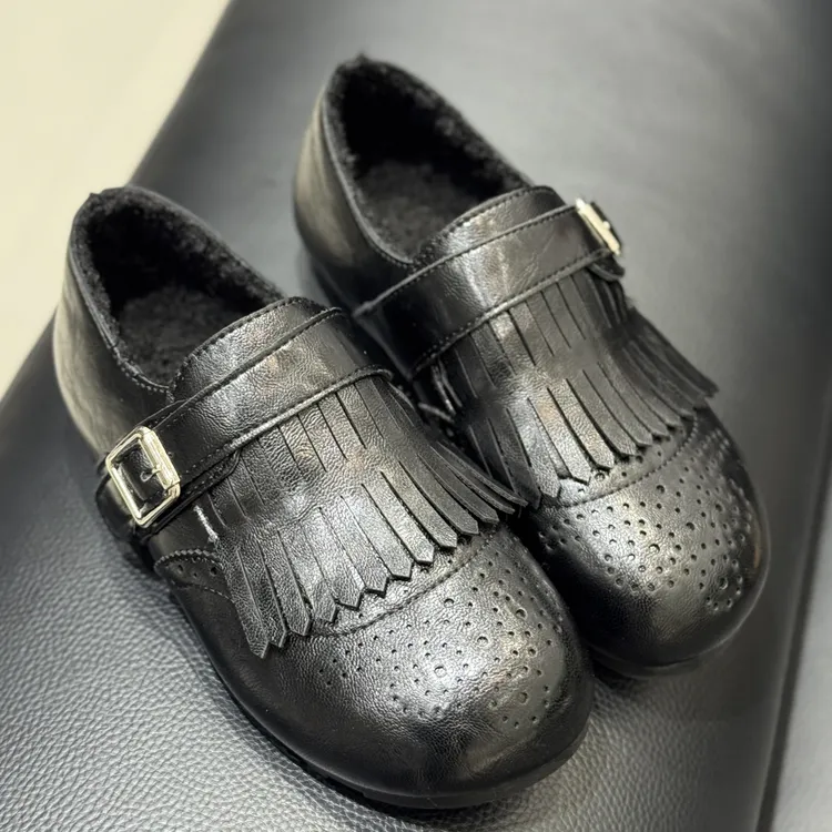 656-3布洛克加毛加厚小皮鞋