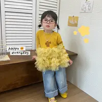 【不一样】Q25228T拼纱长袖T+Q2598K毛边牛仔裤