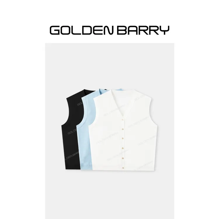 GOLDENBARRY「温叙流年」三醋酸针织开衫背心GB060715004