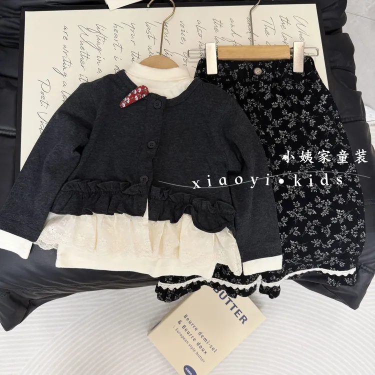 【三件组合套】秋季新款森系女纯色公主风套装秋款时尚学院风