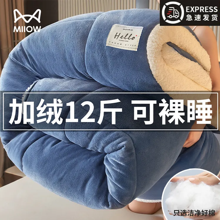猫人羊羔绒被子秋冬款加厚冬被棉被芯保暖冬天毯子被褥家用25新款