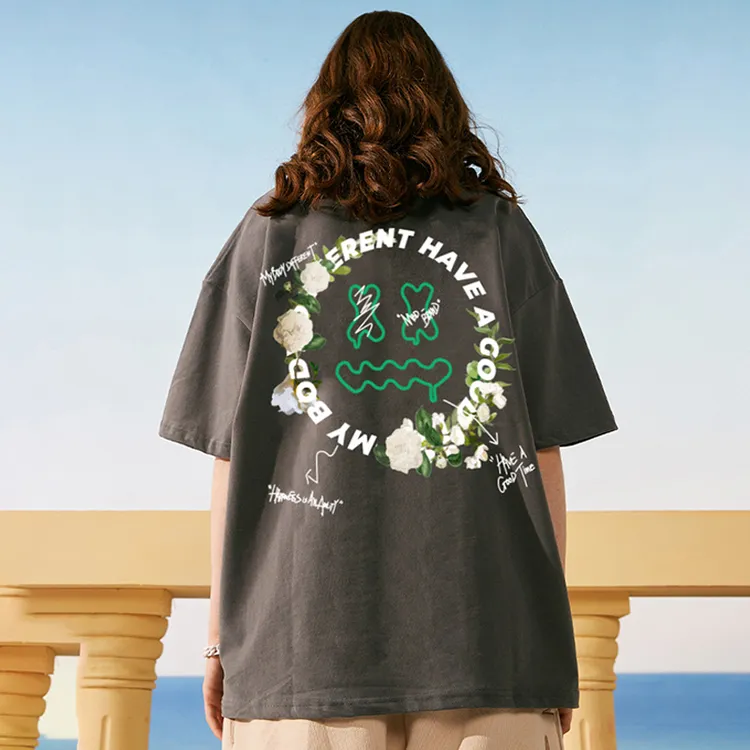 MBD小恶魔2025夏季新款半袖山茶花短袖T恤男女潮牌情侣夏季休闲装