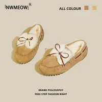 Nwmeow豆豆鞋女2025秋季新款网红时尚厚底加绒休闲轻便舒适