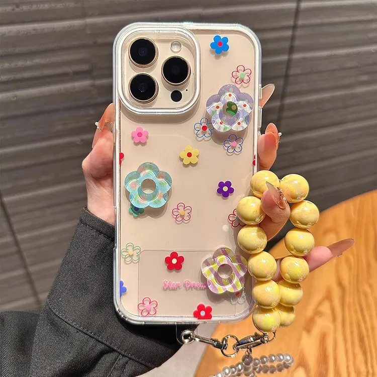 ins立体彩色花朵少女适用苹果16promax手机壳新款iphone117promax