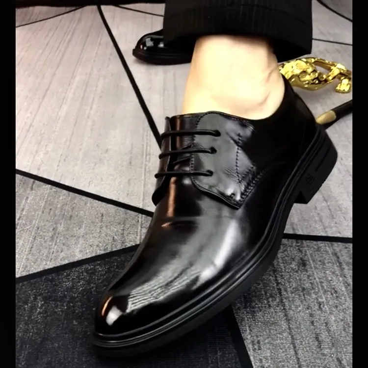 品牌【雷述富】男士头层水牛皮商务休闲鞋透气舒适百搭防滑耐磨结婚