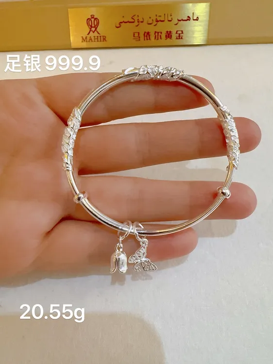 足银手镯 足银手镯20.55克（15/克）推拉式