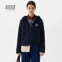 TeenieWeenie小熊女针织衫25复古时尚学院感连帽开衫TTCK258TCDB