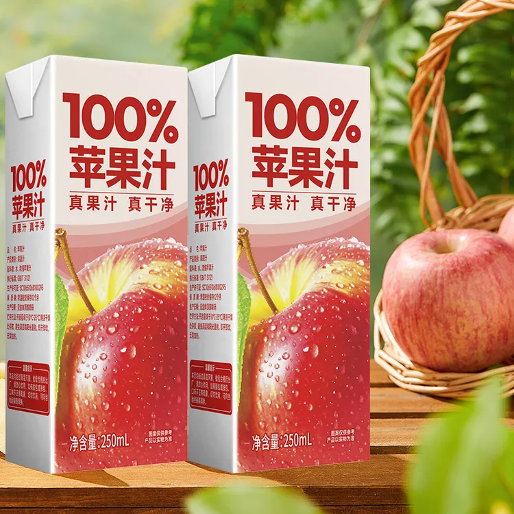 【买五盒送五盒】100%苹果汁250ML×10盒新鲜日期酸甜可口整箱批发