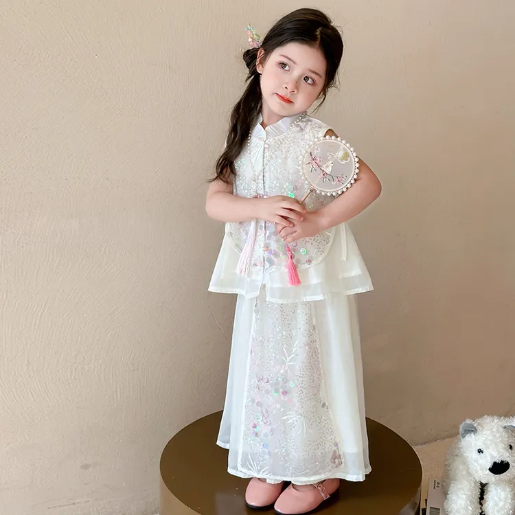 女童夏季汉服套装儿童洋气民族风夏装薄新款女孩新中式国风两件套