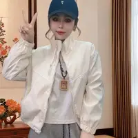 时尚立领女士双层冲锋衣25年秋季新款韩版大码宽松小个子短款外套