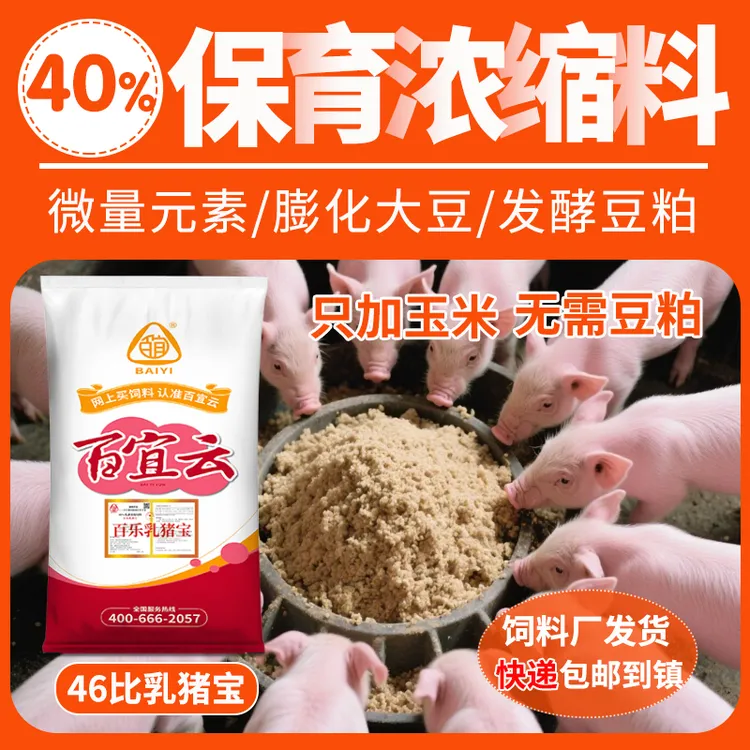 【视频专属福利】46比保育浓缩料百乐乳猪宝乳猪小猪饲料膨化大豆