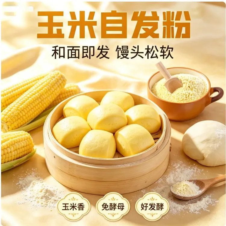 【免发酵】玉米自发粉包子馒头窝窝头自发面粉杂粮粗粮小麦淀粉JN商品图