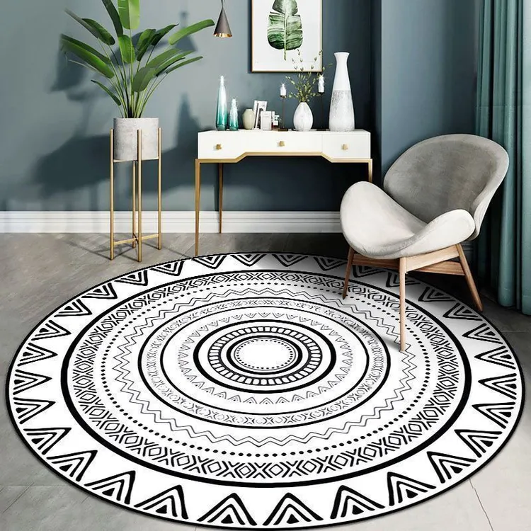 时尚北欧吊篮电脑椅圆形地毯客厅卧室床边地垫梳妆台耐脏摇摇椅垫