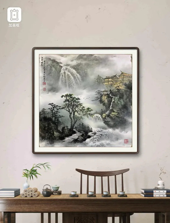 龙宽原作，68x68厘米，材质：纯手工宣纸，可存百年。