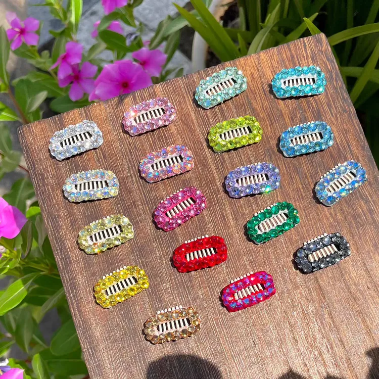 福利款全华基础款爆闪满钻碎钻西施小狗发卡鼻梁碎发夹进口不锈钢