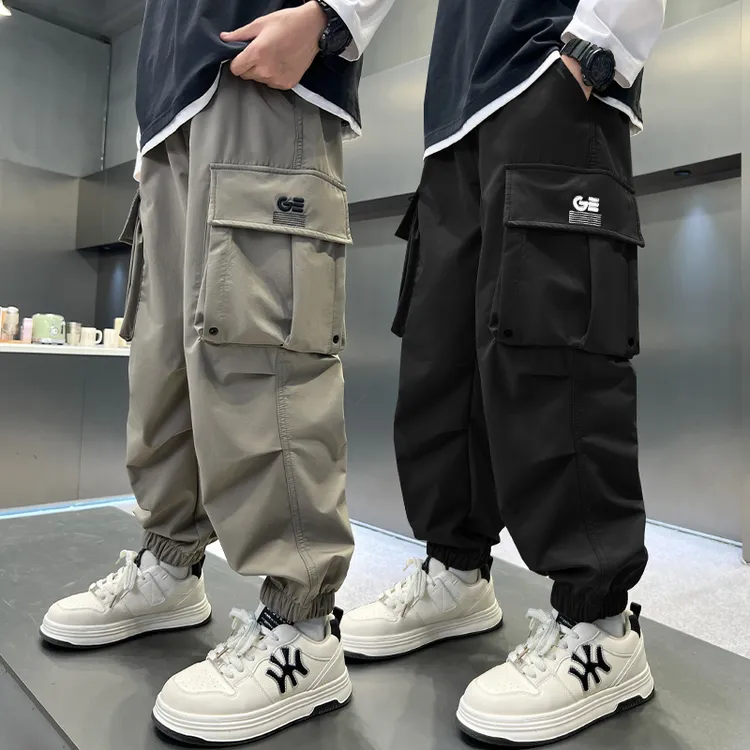 男童工装裤春秋款中大童男孩百搭休闲运动宽松长裤儿童秋装裤子潮