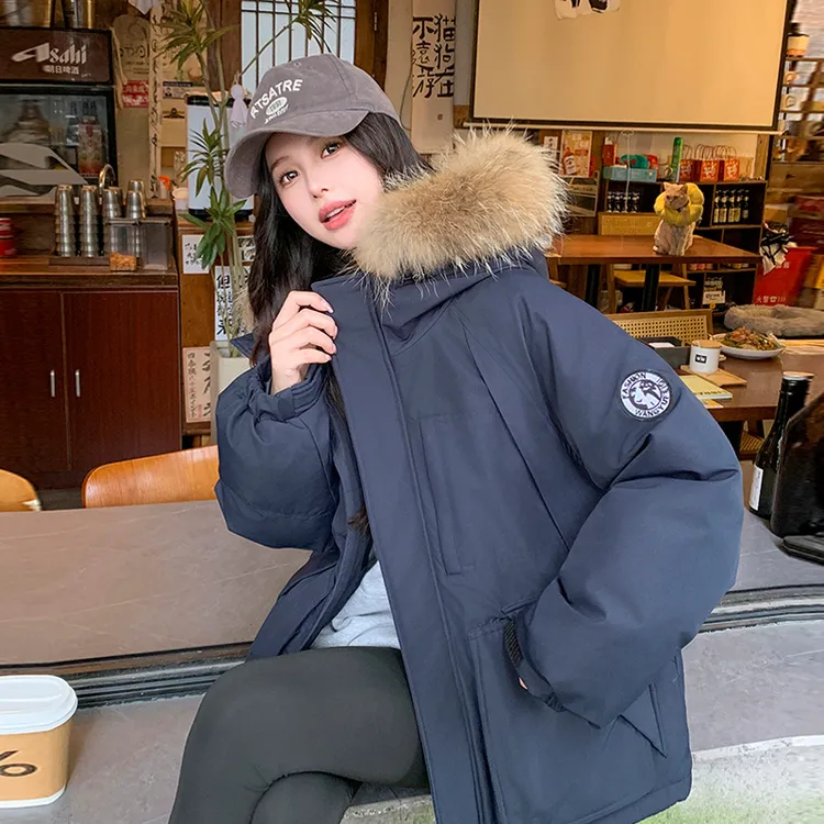 羽绒服女2025新款冬季加厚保暖真貉子毛领三防小个子户外工装外套