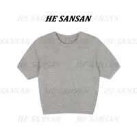 【SANSAN】轻奢夏季半袖百搭套头圆领上衣DY-90183