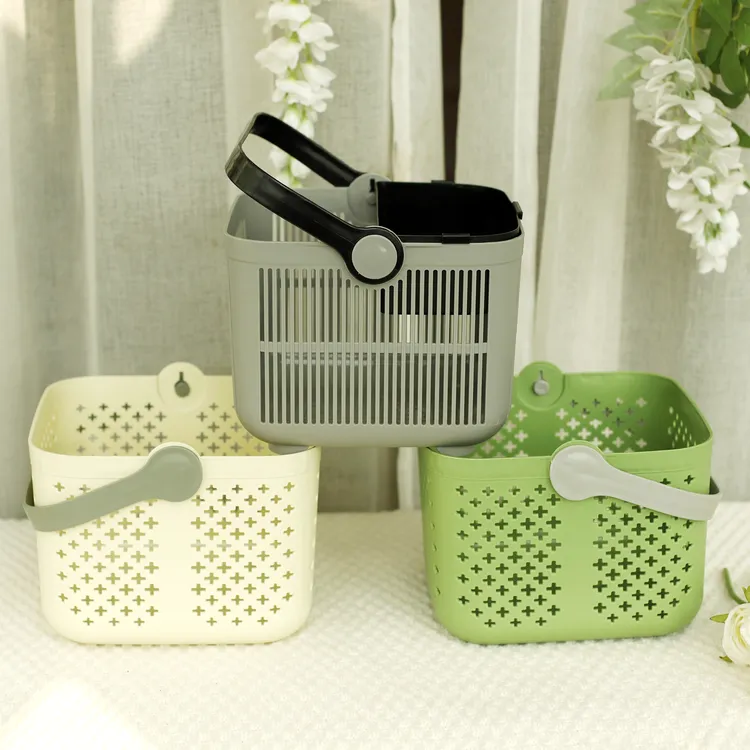 可爱高颜值加厚洗澡篮家用多功能洗澡篮收纳整理洗漱用品水果框