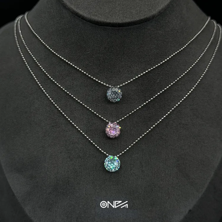 钛钢项链 ONEPART調色師系列高定高桥链 烟花切锆石项链男女通用