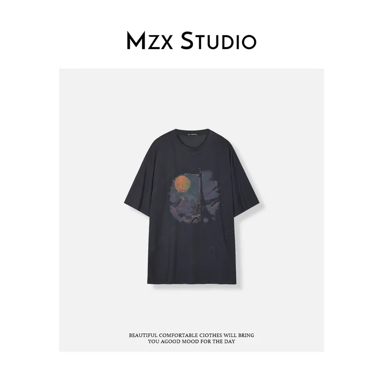 MZX 夏季圆领创意图案印花短袖T恤 SY9085-P