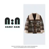 秋冬新款加厚时尚毛呢短外套羊羔毛上衣-AT19