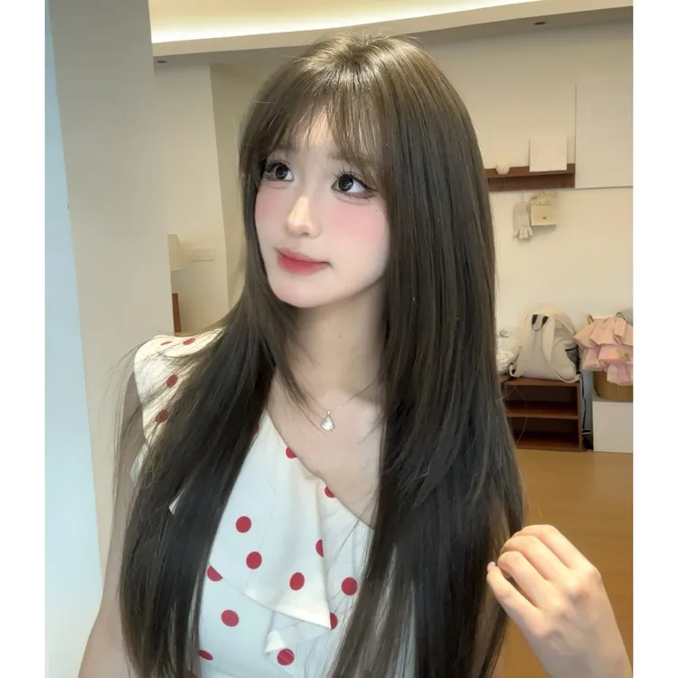 【天菜女友】假发女新款长直发高层次升级精修内鬓角自然网红全头套