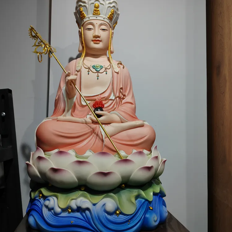 全彩莲花座地藏菩萨像（20寸）