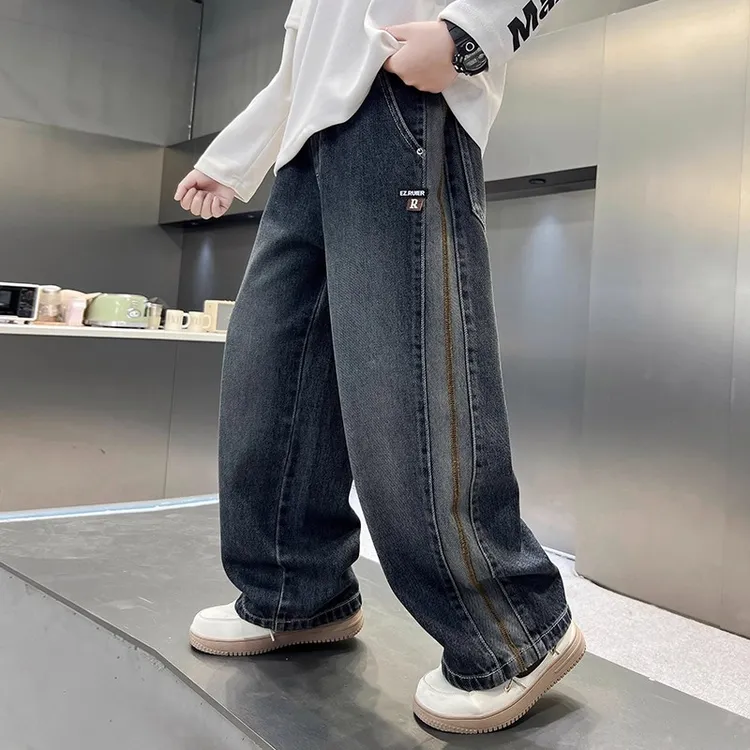儿童装男童秋装裤子2025新款春秋款中大童长裤秋季男孩炸街牛仔裤