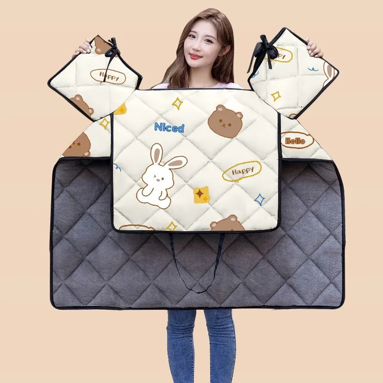 电动车挡风被冬季加大加厚保暖加绒防水电瓶摩托车春秋防寒挡风Z