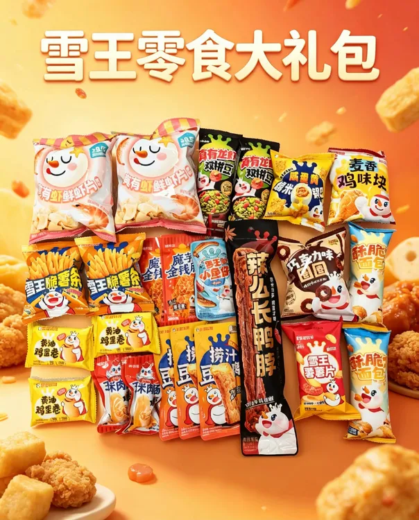 【雪王周边】节日零食面包大礼包送小孩女友男生礼物混装零食礼盒