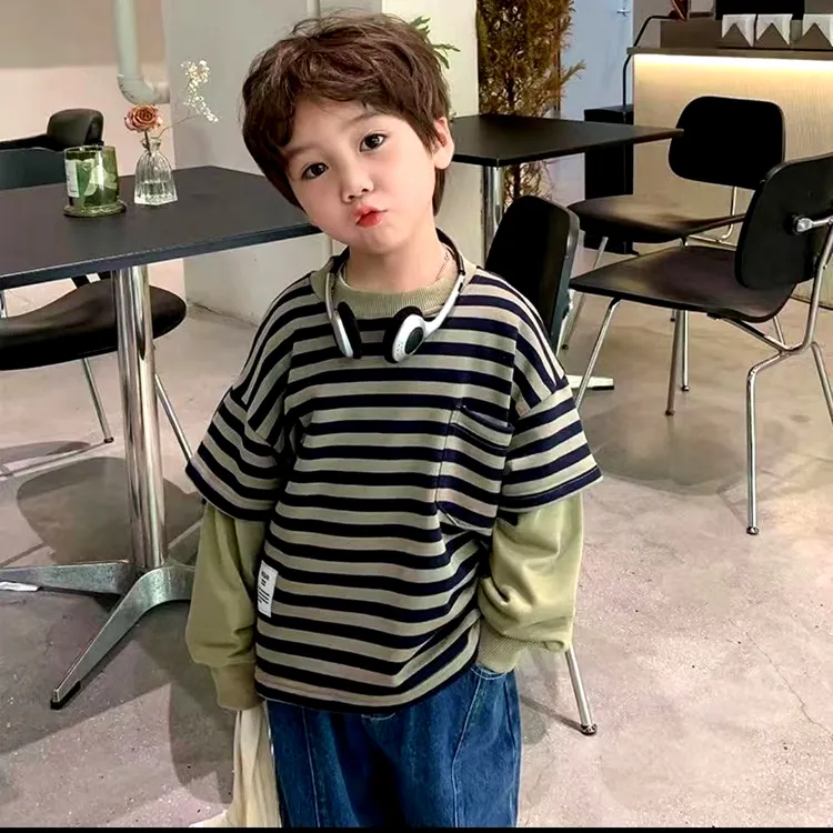 儿童春季假两件长袖上衣男童中大童中性休闲百搭卫衣韩版时尚