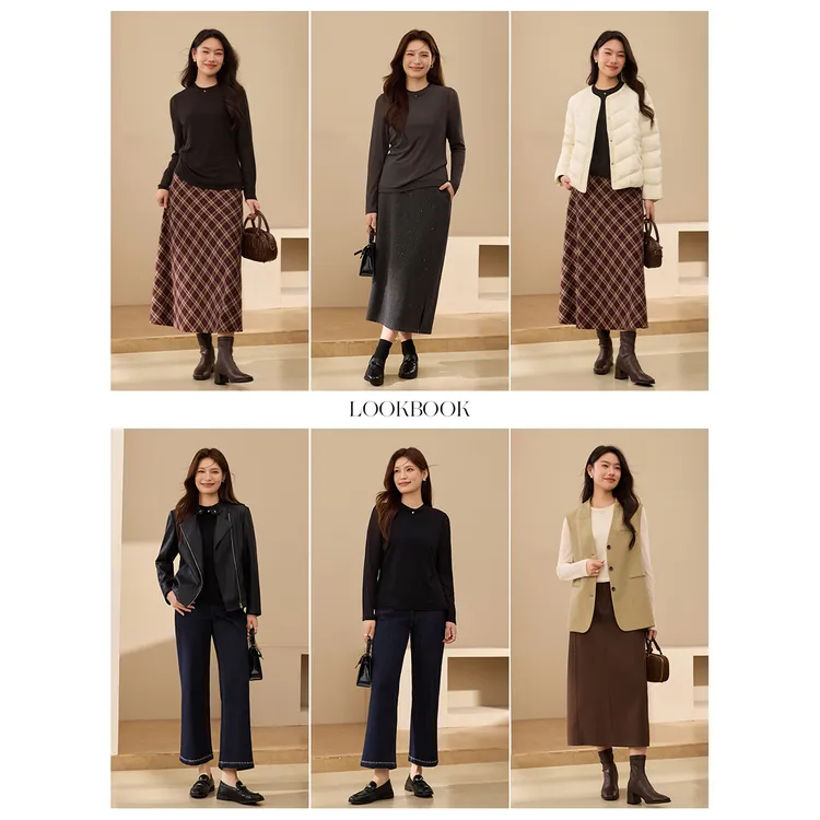 【云朵衫】纤莉秀大码女装流光风抓毛软糯针织衫打底衫QK4423商品图