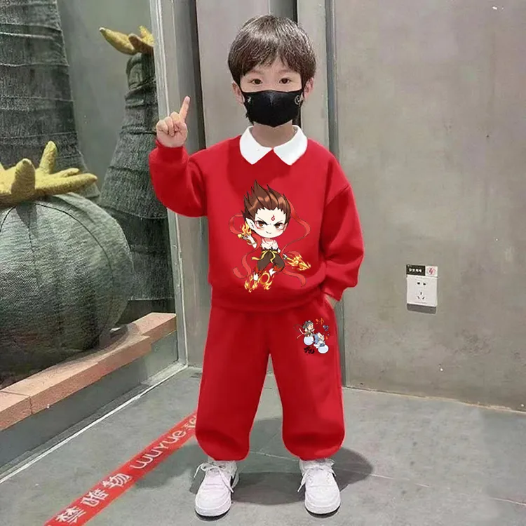 哪吒卫衣套装男女童2025年儿童衣服春秋款潮酷痞帅童装时髦两件套