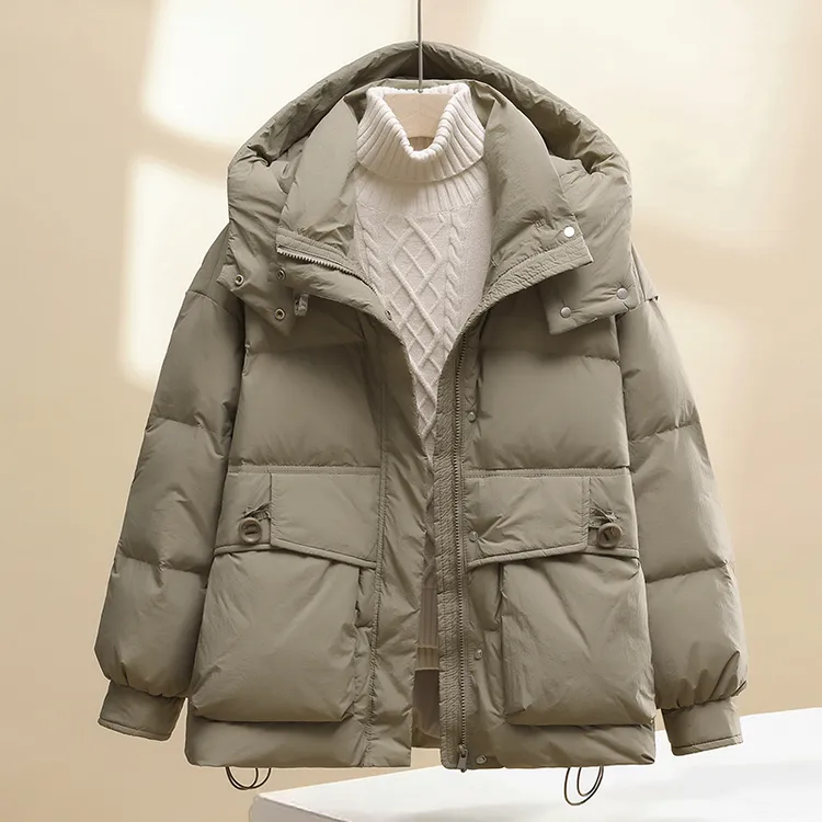 小妮001棉服女短款2025冬季新款韩版宽松ins棉袄外套加厚保暖连帽