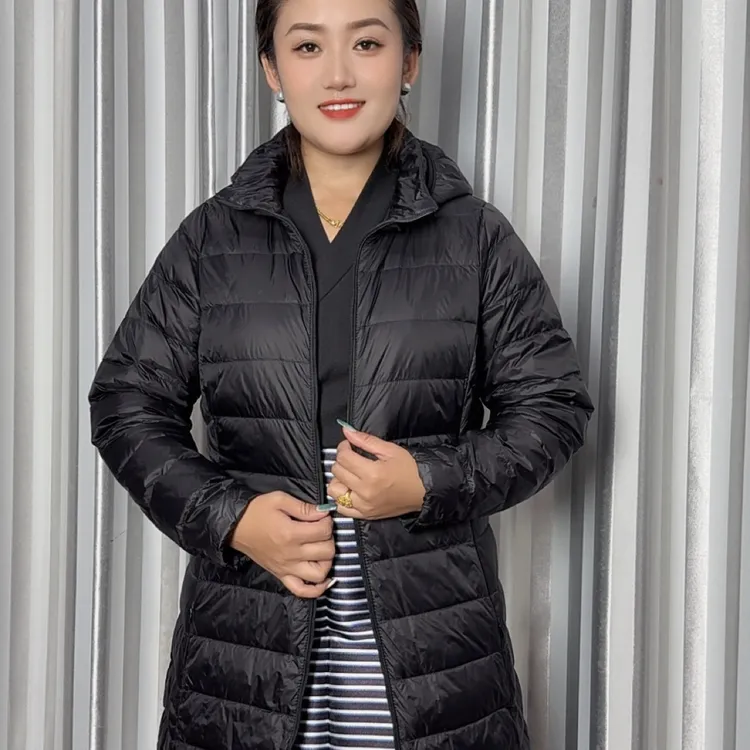 中长款轻薄女连帽外套
