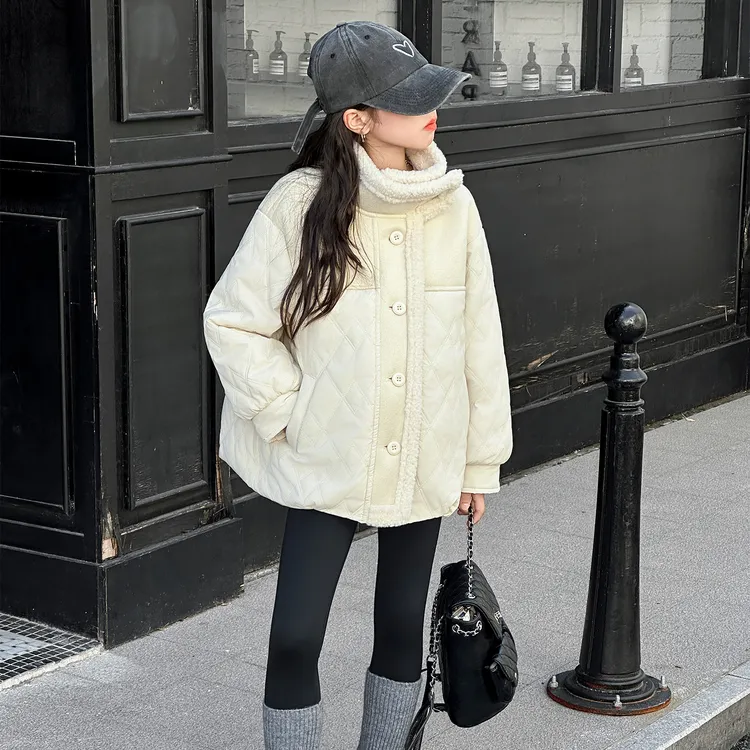 女童棉服外套秋冬款2025新款中大童韩版休闲服韩版上衣女孩棉服潮