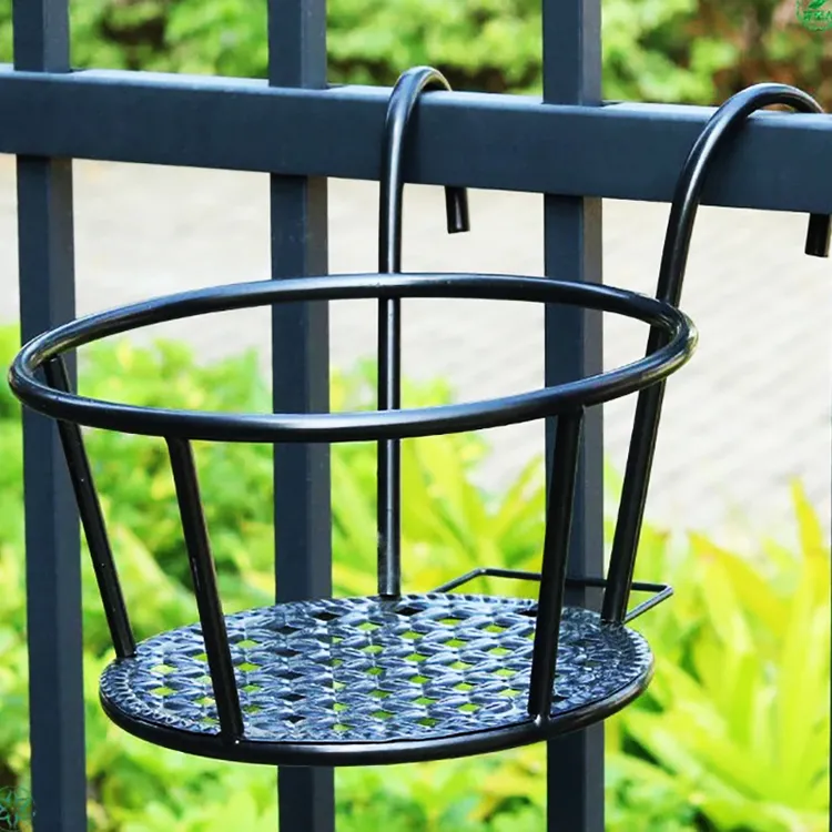 厂家清仓花篮阳台护栏悬挂式花架置物架花盆金属挂式架置物收纳架