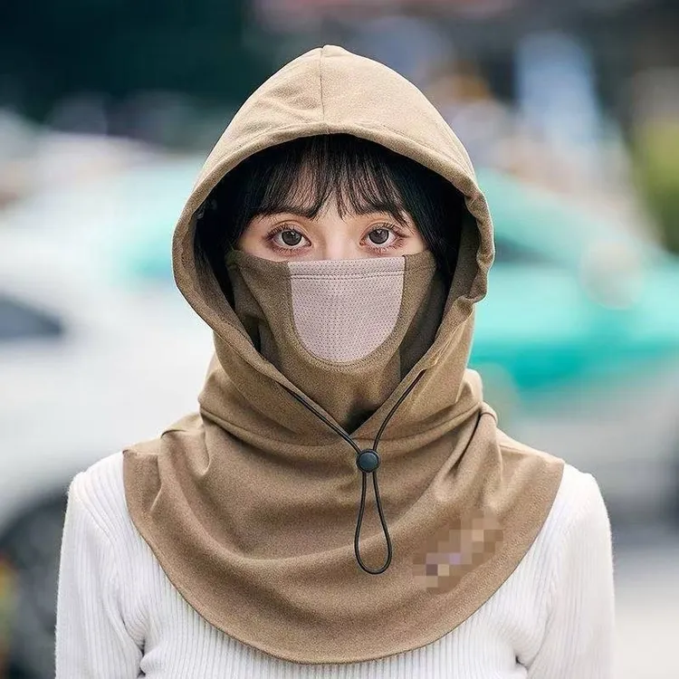 帽子男秋冬骑行防寒面罩保暖连帽围脖一体防风套头帽子女头盔内胆