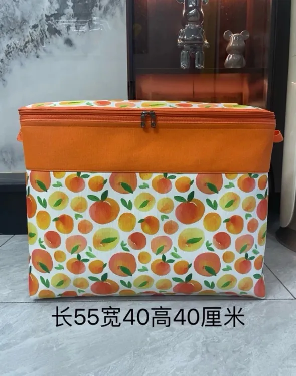 100升蜜橙【双拉链带钢圈】带防潮盖大容量防潮搬家收纳袋