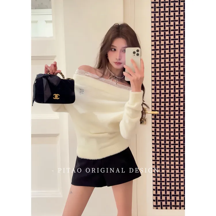 杜屁屁桃PITAO 原创【绒绒物语】休闲甜美千金风打底针织衫