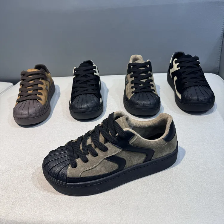 广州迪火男士舒适超纤皮B35158秋冬款休闲复古时尚板鞋