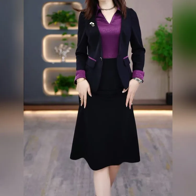 5518#2025早秋新款时尚气质显瘦时尚百搭收腰假两件连衣裙