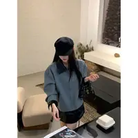 7758 秋冬高级感韩版复古气质休闲撞色领毛呢短外套