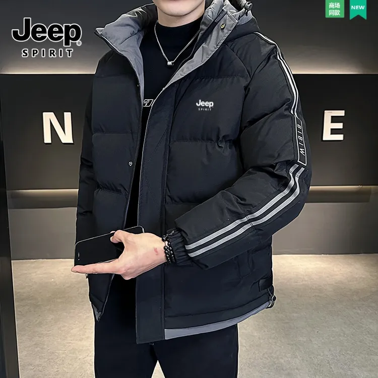 Jeep spirit吉普秋冬季男士棉服连帽外套户外棉衣加厚保暖防风