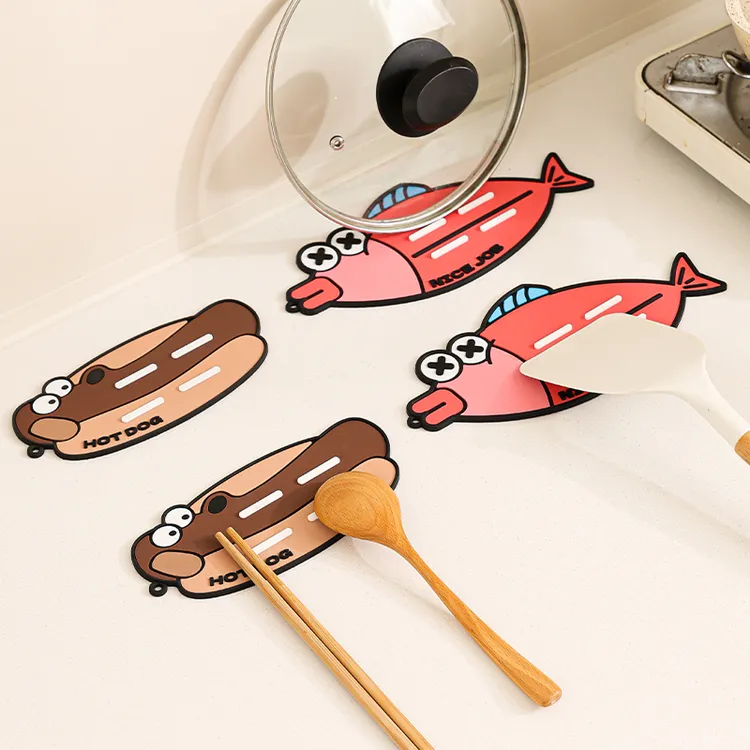 锅盖垫收纳锅盖架放置器台面沥水垫多功能隔热垫砧板放置垫