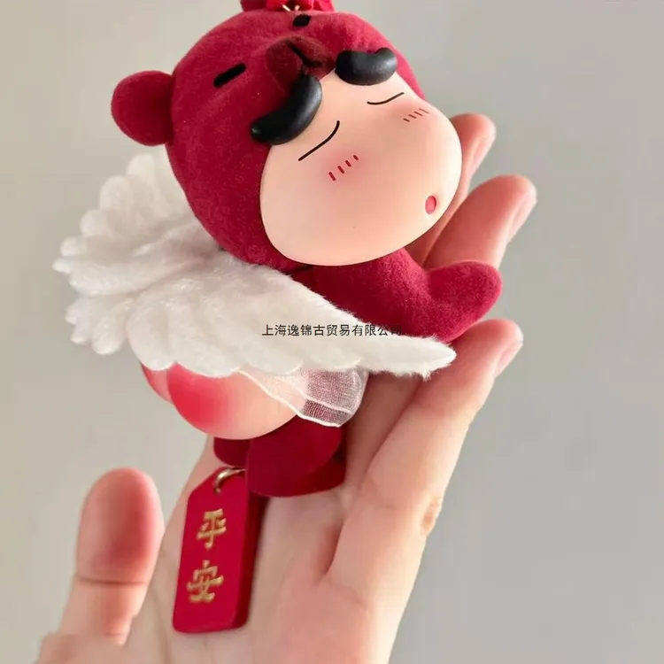 天使植绒屁屁熊小新挂件创意可爱卡通车挂装饰生日礼物手工车挂件