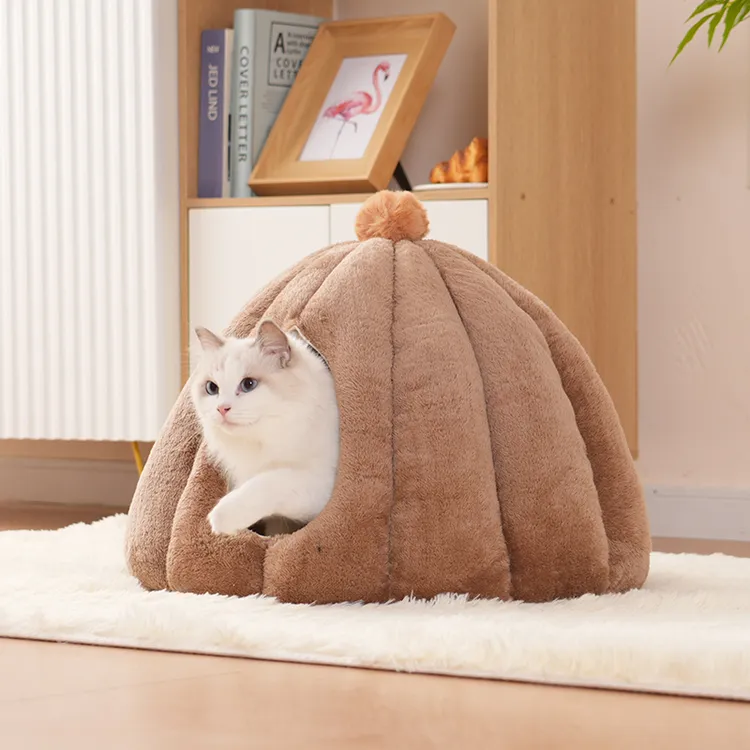 南瓜猫窝冬季保暖封闭式加厚宠物窝四季通用深度睡眠猫咪窝狗窝