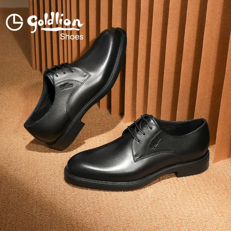 【有加绒可选】金利来男鞋秋季透气商务正装休闲德比鞋气质皮鞋鞋
