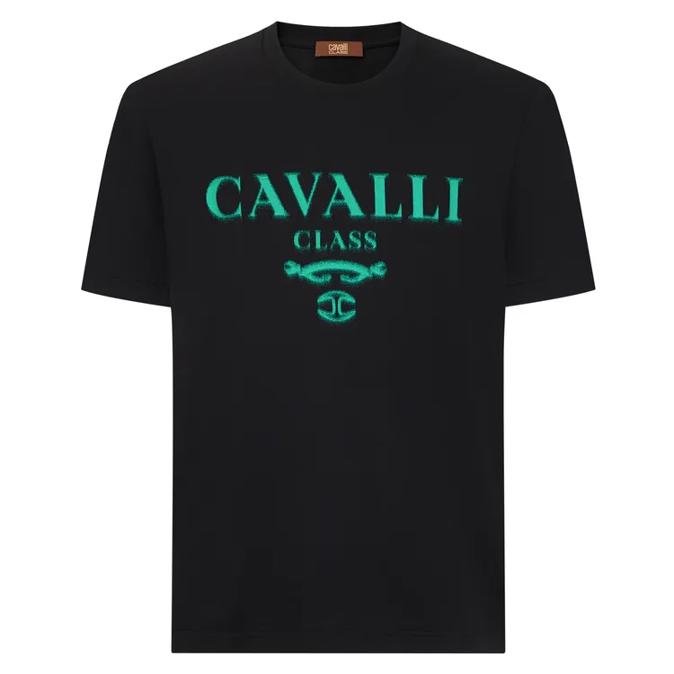 Cavalli Class26夏字母logo舒适透气休闲百搭男式短袖半袖RWC492